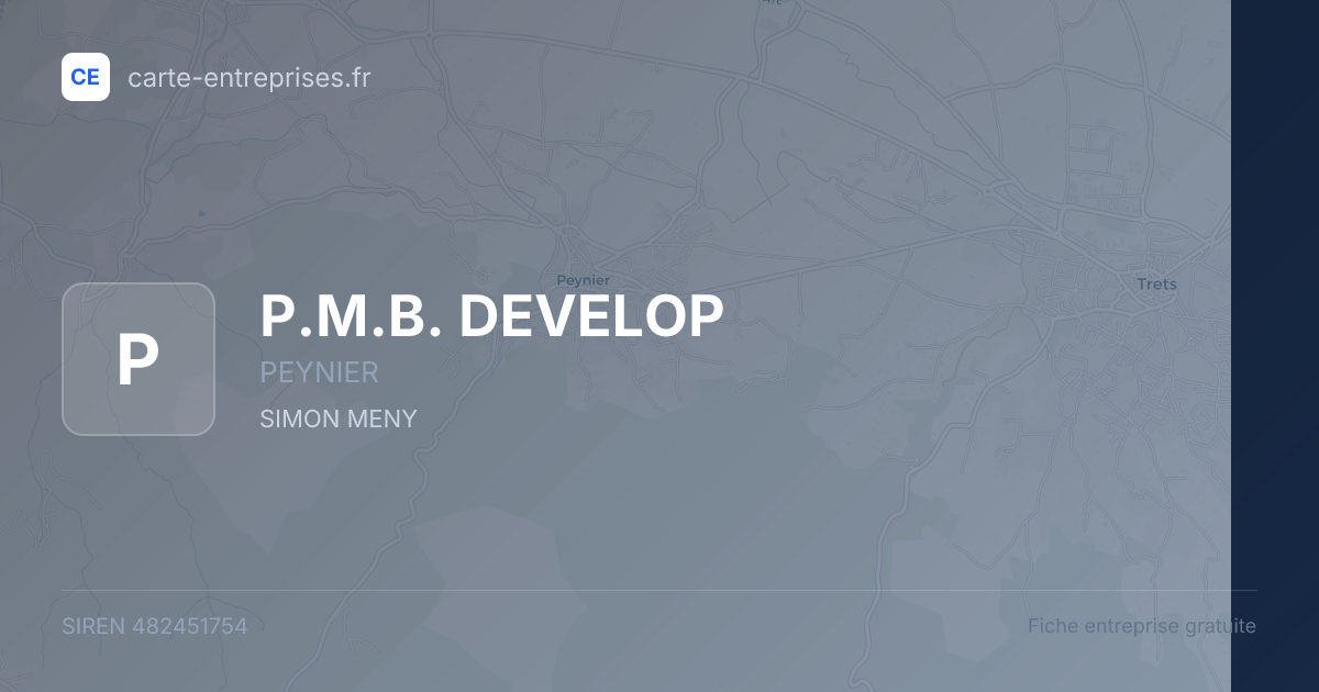 P.M.B. DEVELOP — 482451754 — fiche entreprise