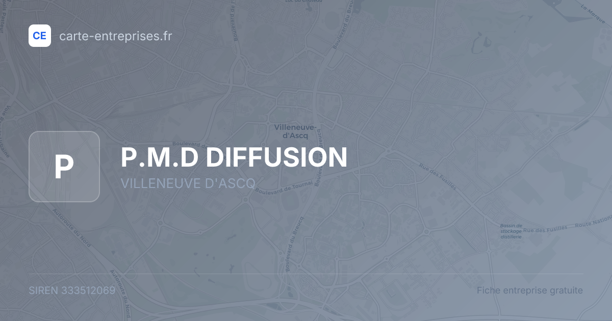 P.M.D DIFFUSION — 333512069 — fiche entreprise