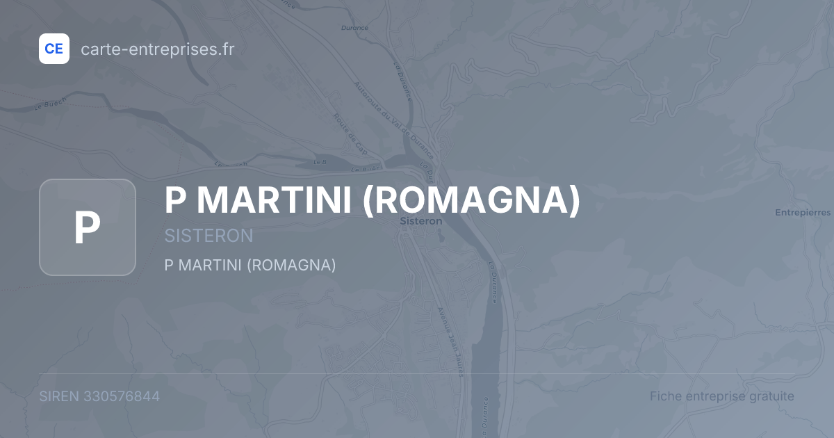 P MARTINI (ROMAGNA) — 330576844 — fiche entreprise