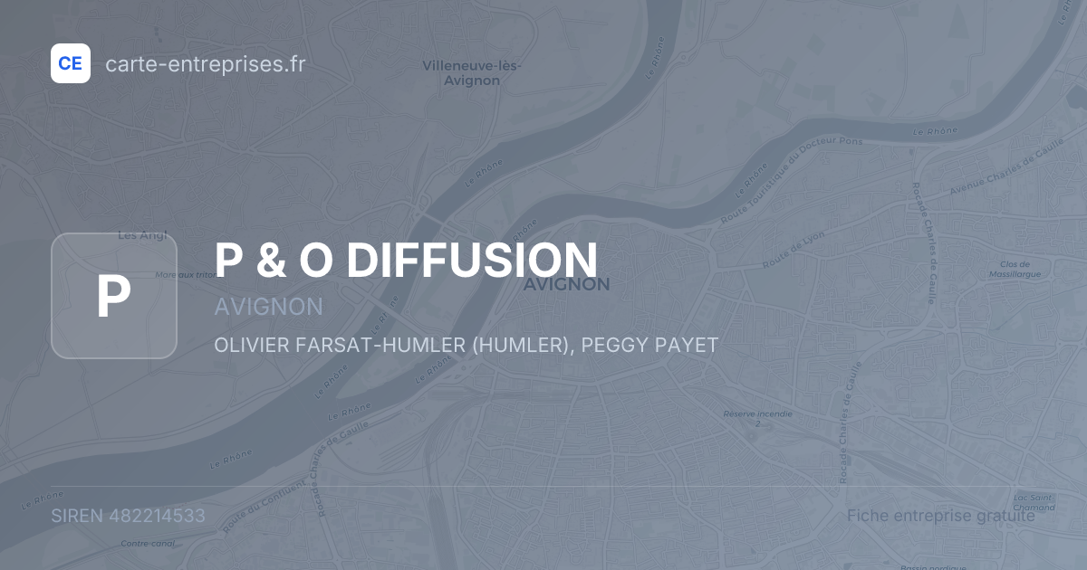 P & O DIFFUSION — 482214533 — fiche entreprise