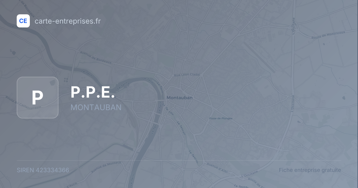 P.P.E. — 423334366 — fiche entreprise