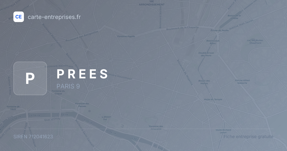 P R E E S — 712041623 — fiche entreprise