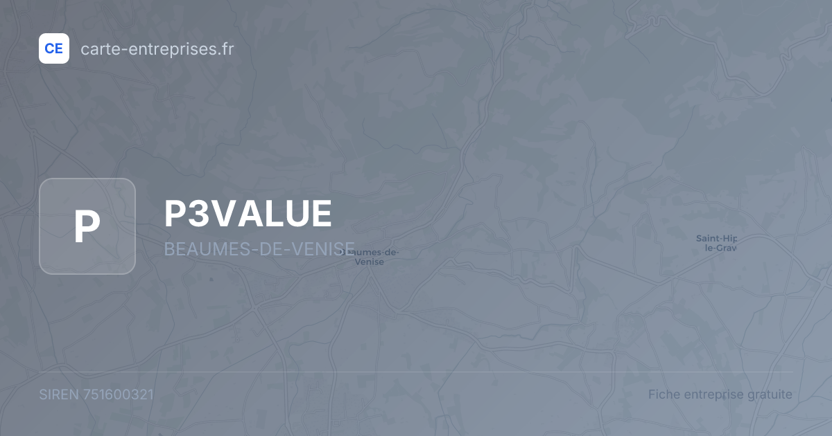 P3VALUE — 751600321 — fiche entreprise