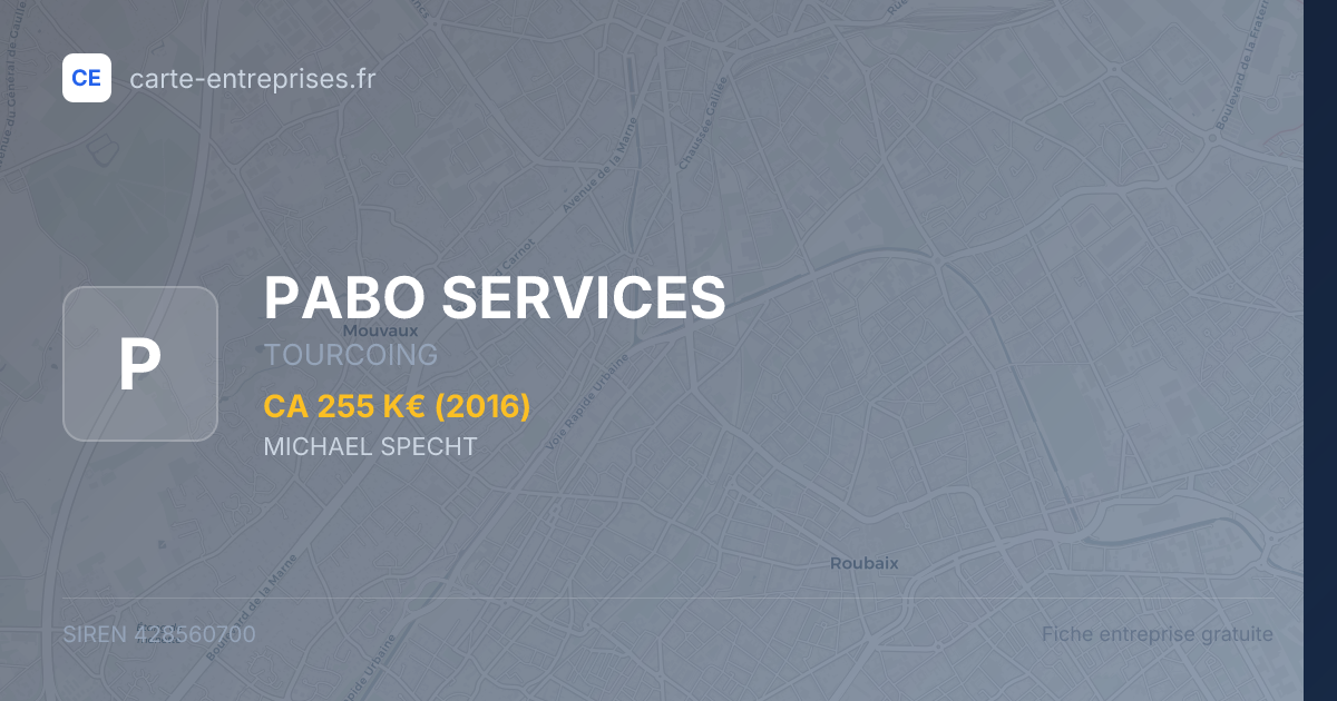 PABO SERVICES — 428560700 — fiche entreprise