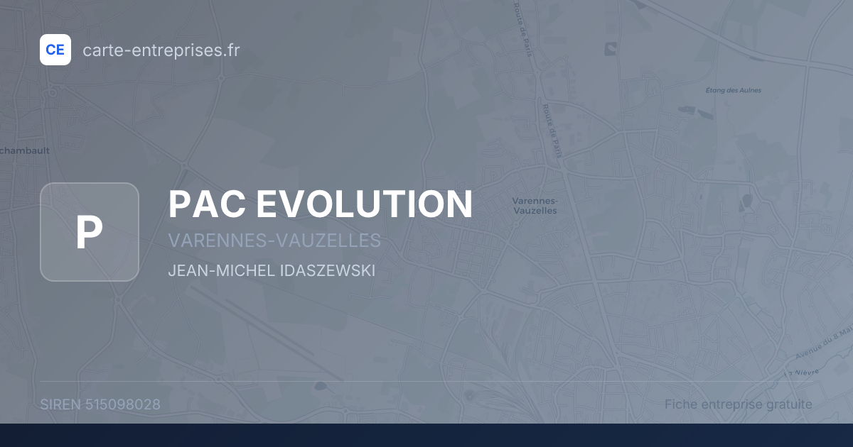 PAC EVOLUTION — 515098028 — fiche entreprise
