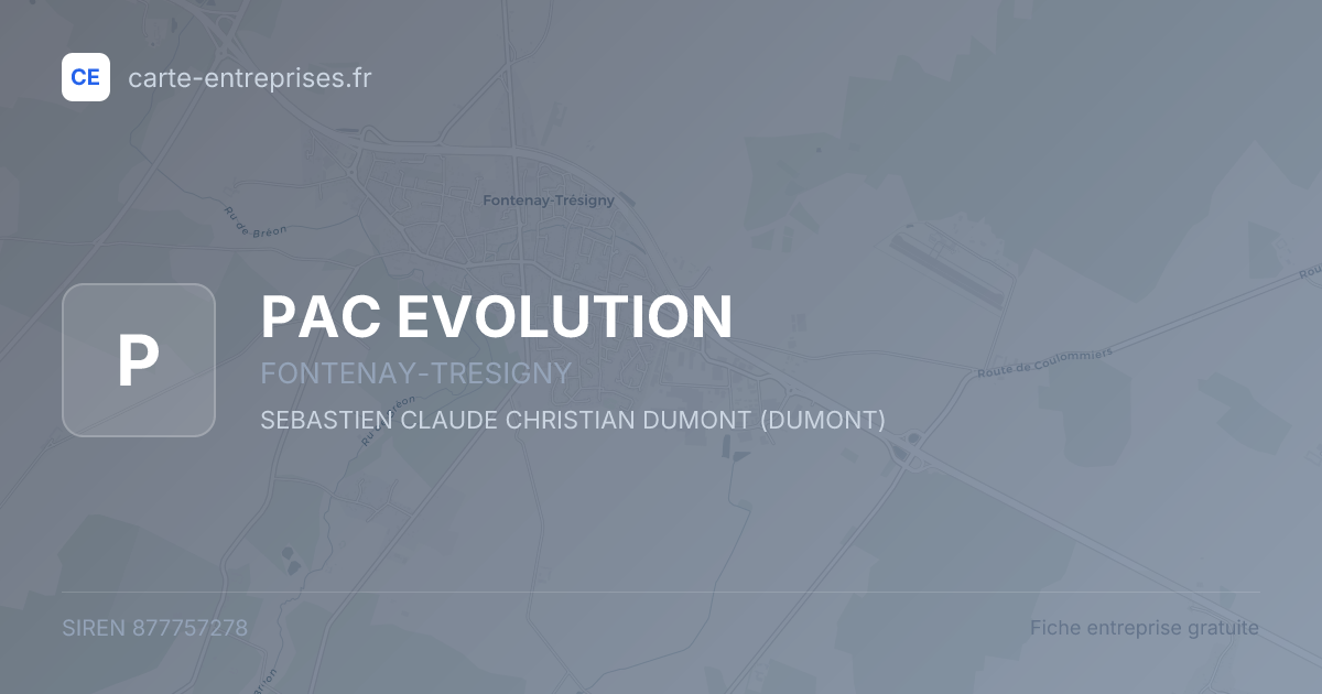PAC EVOLUTION — 877757278 — fiche entreprise