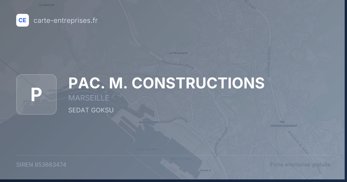 PAC. M. CONSTRUCTIONS — 853663474 — fiche entreprise