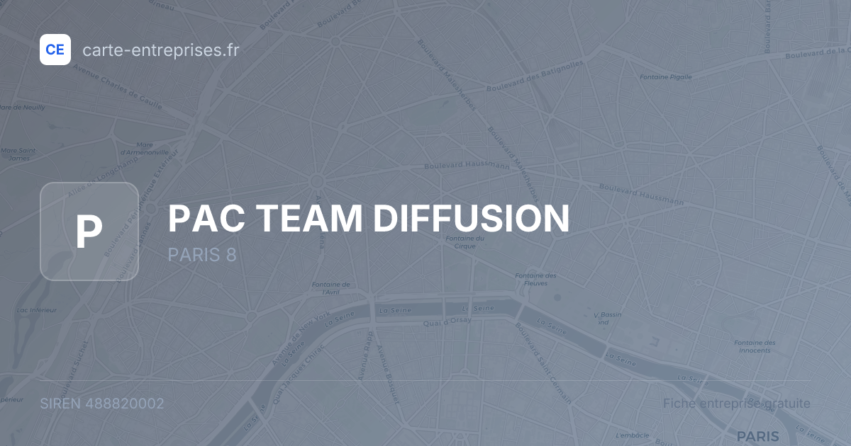 PAC TEAM DIFFUSION — 488820002 — fiche entreprise