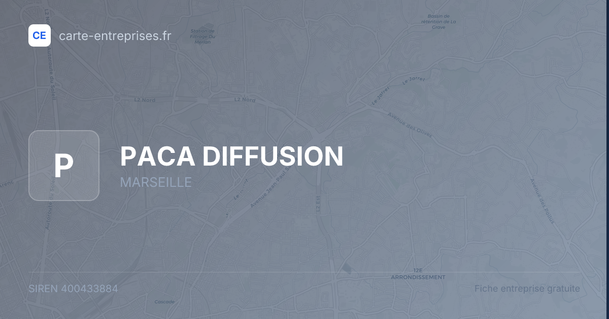PACA DIFFUSION — 400433884 — fiche entreprise