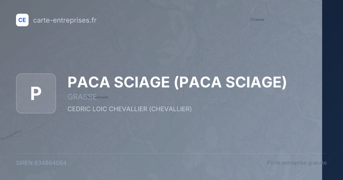 PACA SCIAGE — 834864084 — fiche entreprise