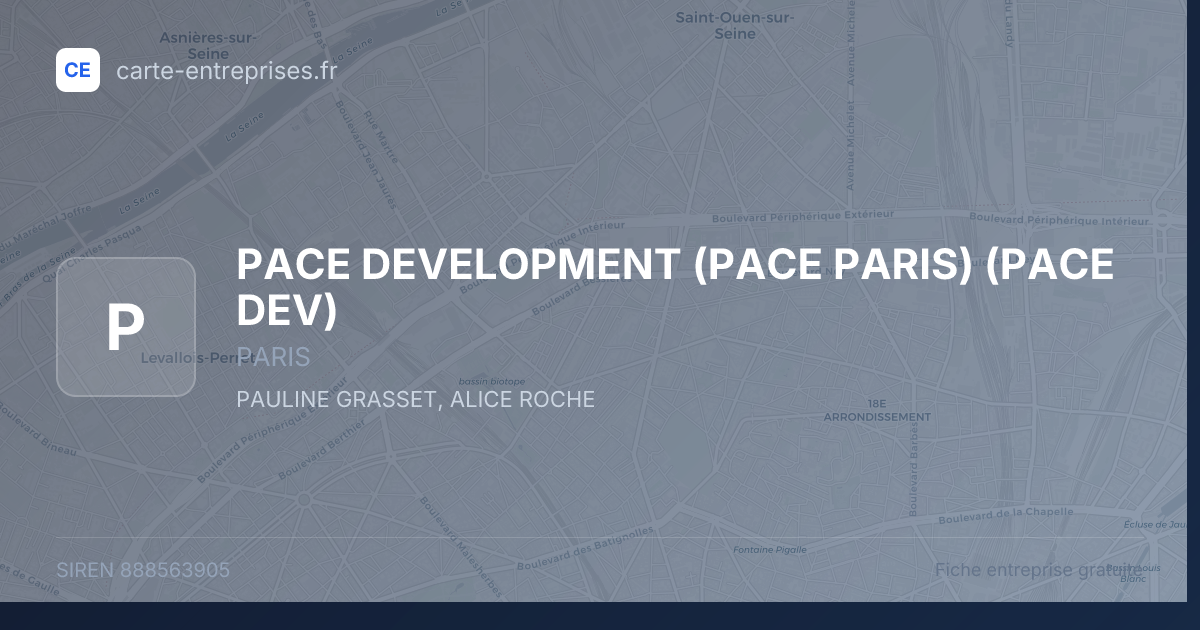 PACE DEVELOPMENT (PACE PARIS) (PACE DEV) — 888563905 — fiche entreprise