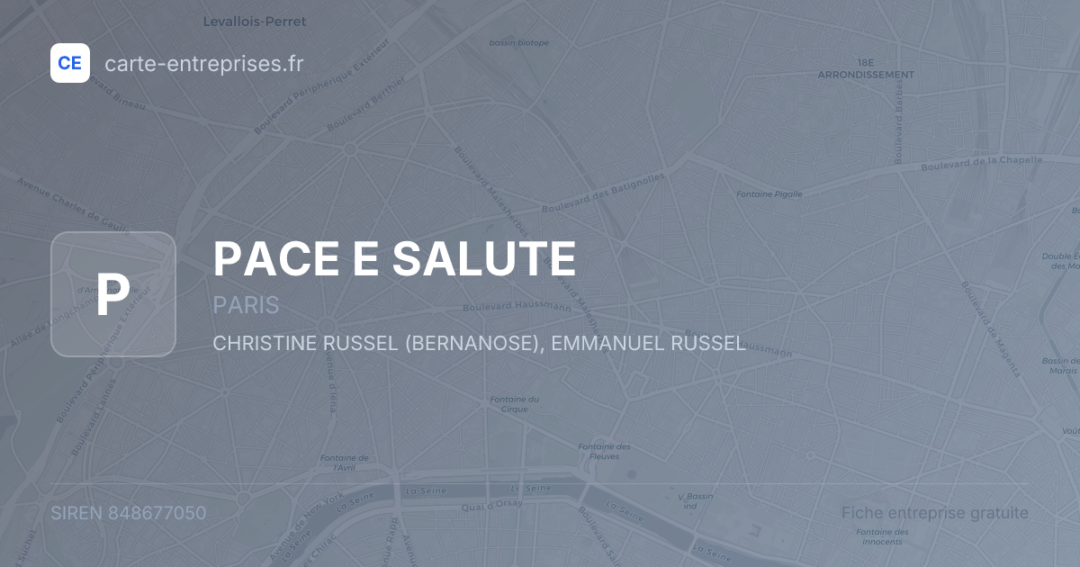 PACE E SALUTE — 848677050 — fiche entreprise