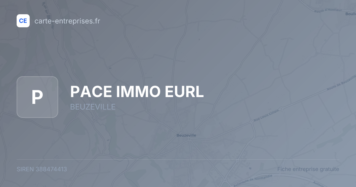 PACE IMMO EURL — 388474413 — fiche entreprise