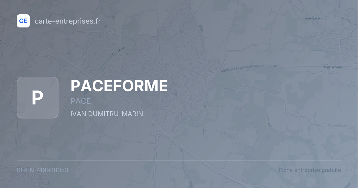 PACEFORME — 749938353 — fiche entreprise