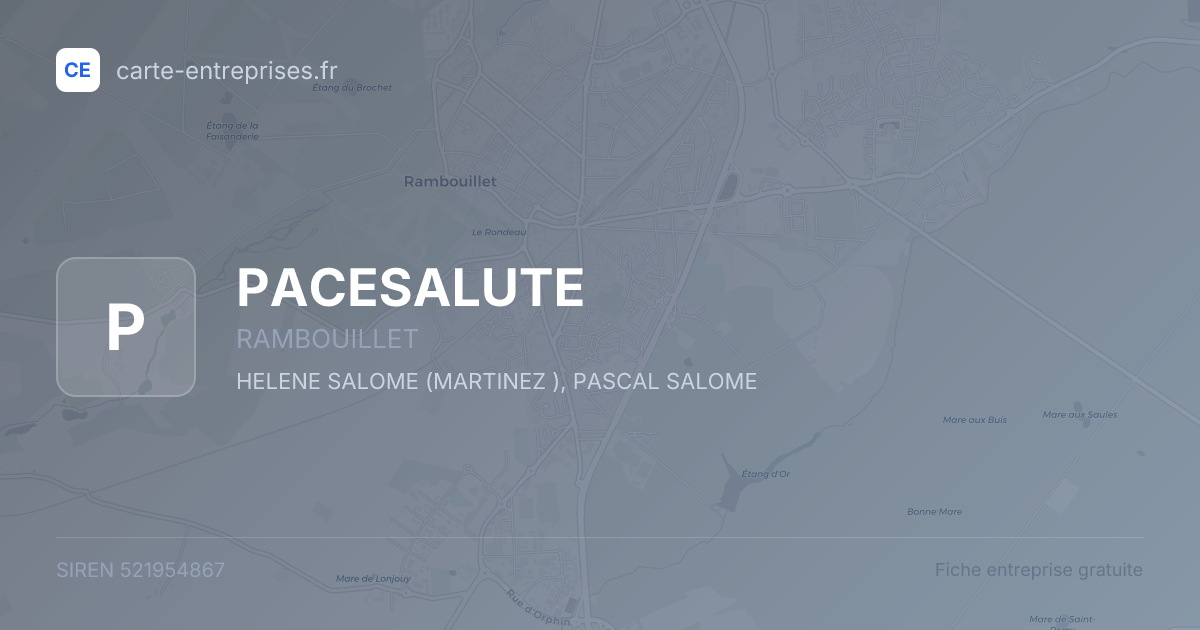 PACESALUTE — 521954867 — fiche entreprise