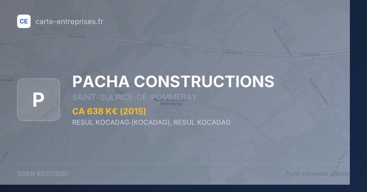PACHA CONSTRUCTIONS — 800079261 — fiche entreprise