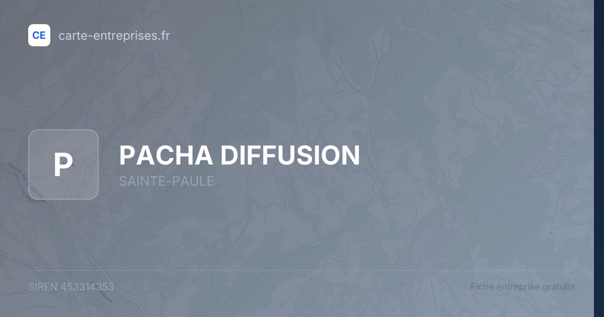 PACHA DIFFUSION — 453314353 — fiche entreprise
