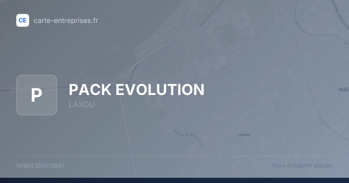PACK EVOLUTION — 350110847 — fiche entreprise