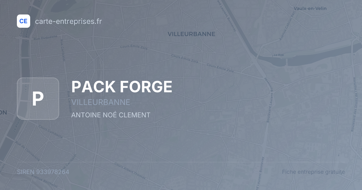 PACK FORGE — 933978264 — fiche entreprise