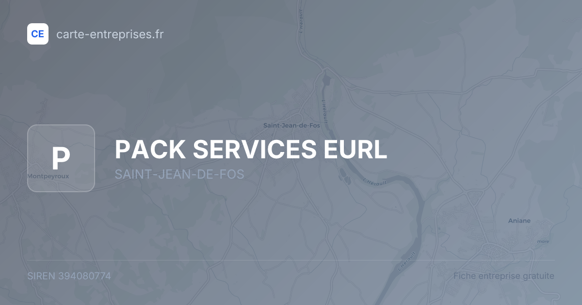 PACK SERVICES EURL — 394080774 — fiche entreprise