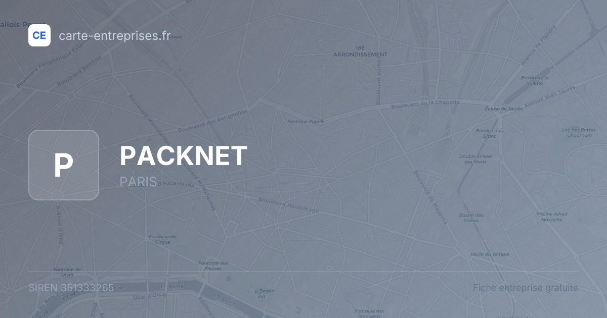 PACKNET — 351333265 — fiche entreprise