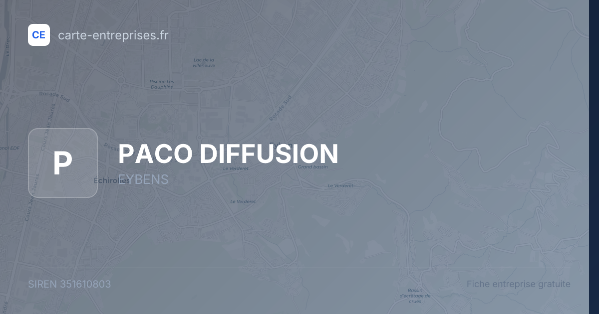 PACO DIFFUSION — 351610803 — fiche entreprise