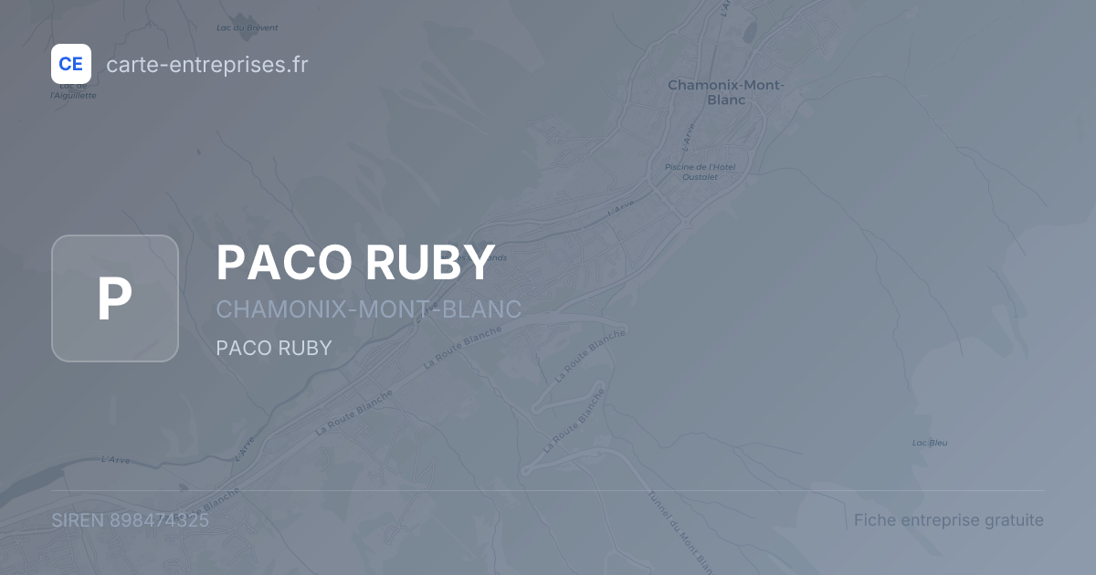 PACO RUBY — 898474325 — fiche entreprise