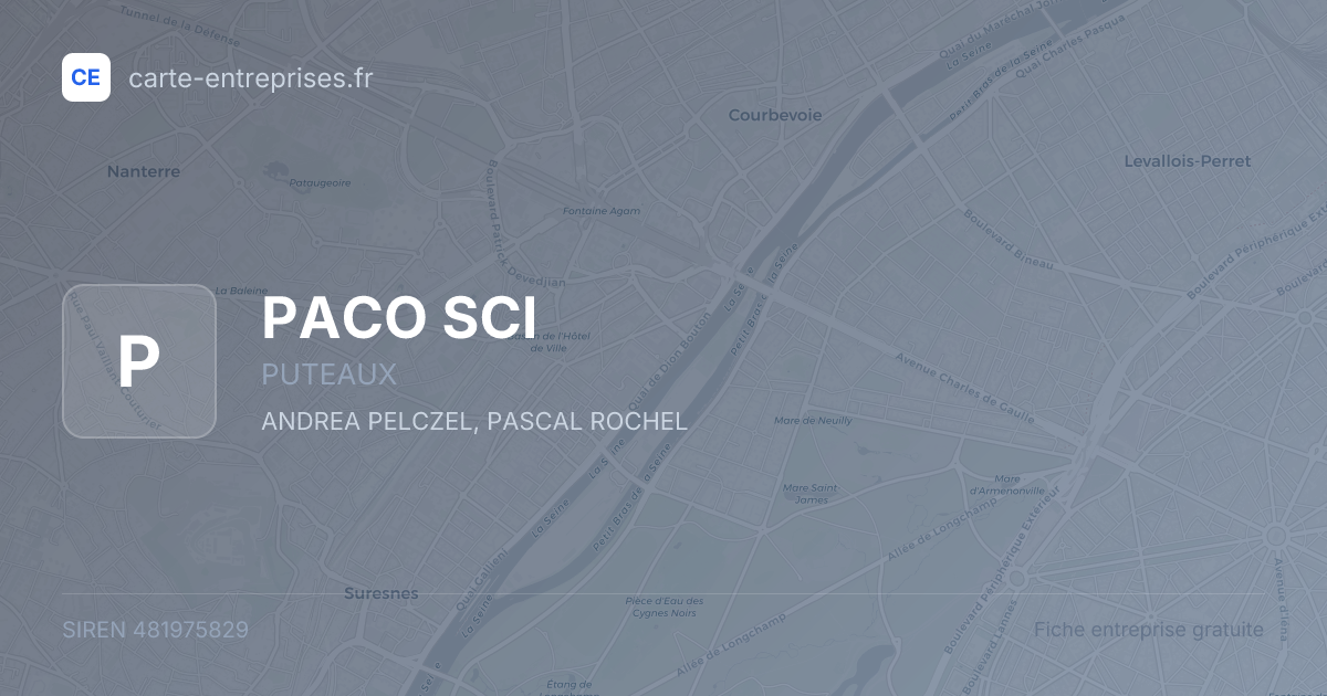 PACO SCI — 481975829 — fiche entreprise