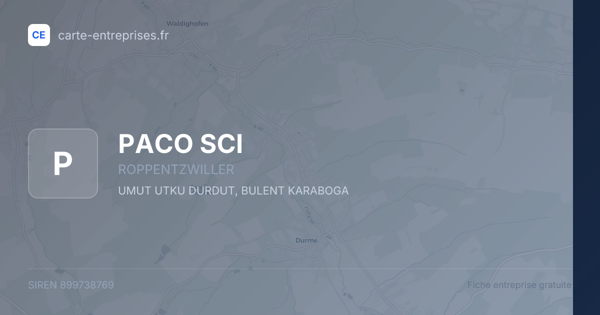 PACO SCI — 899738769 — fiche entreprise