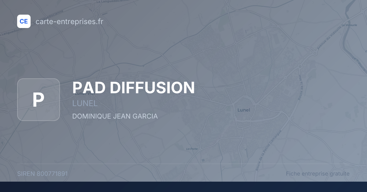 PAD DIFFUSION — 800771891 — fiche entreprise