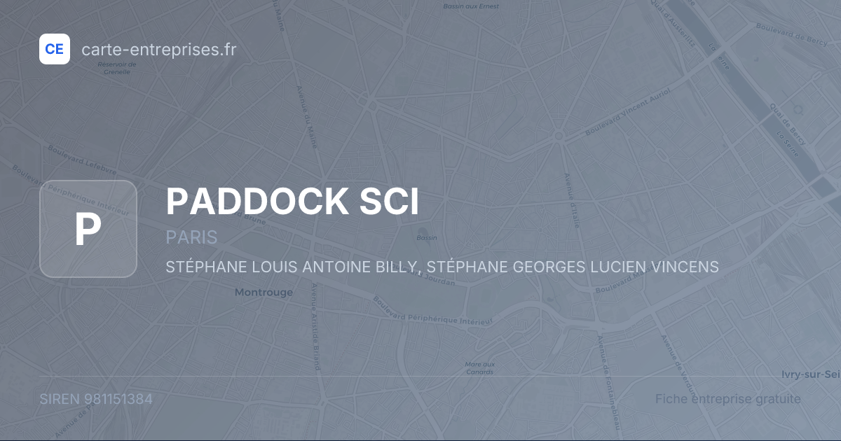 PADDOCK SCI — 981151384 — fiche entreprise