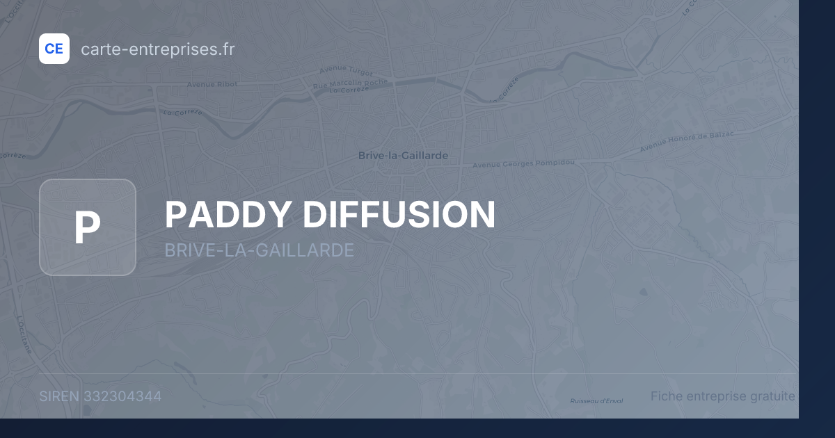 PADDY DIFFUSION — 332304344 — fiche entreprise