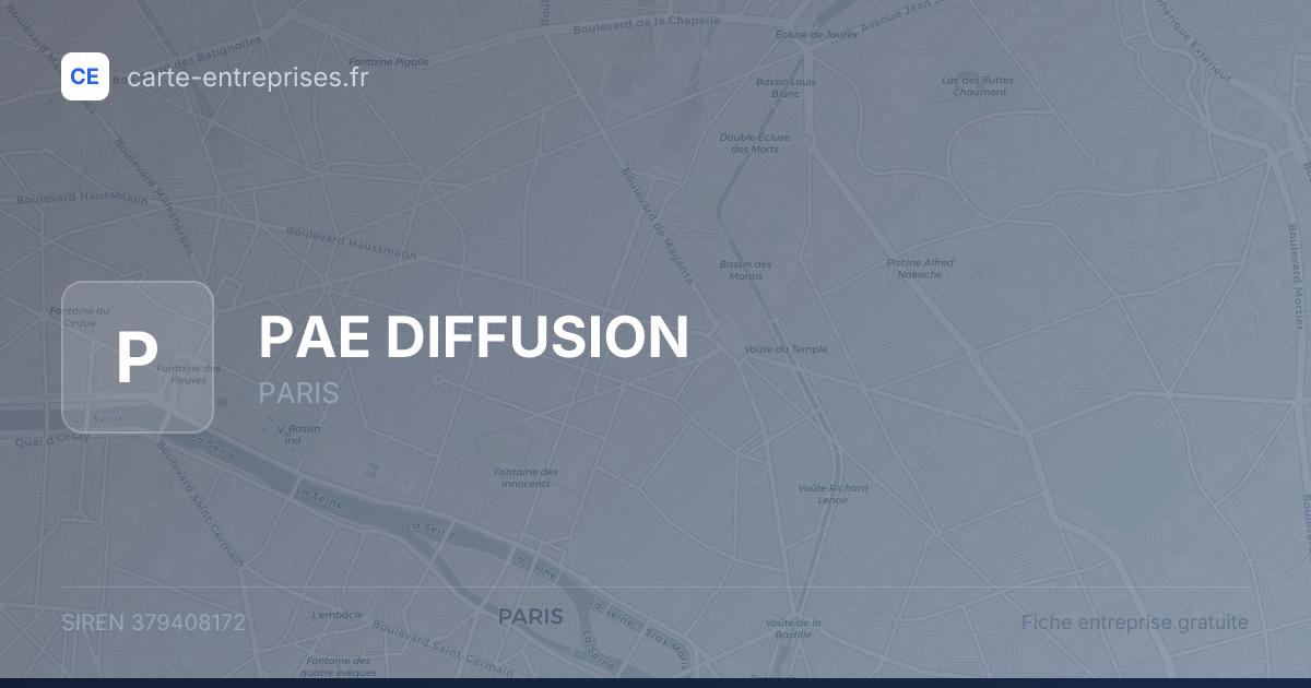 PAE DIFFUSION — 379408172 — fiche entreprise