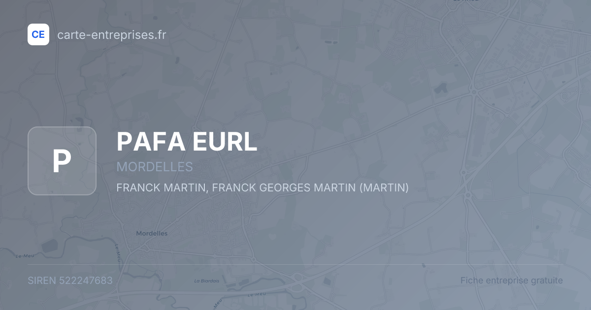 PAFA EURL — 522247683 — fiche entreprise