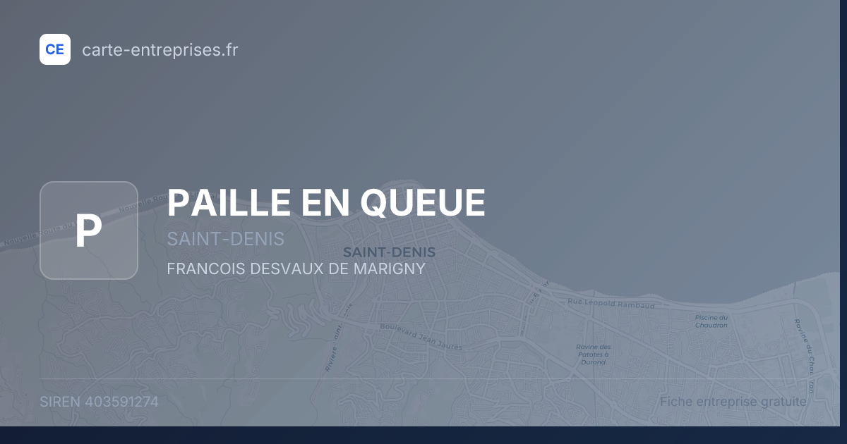 PAILLE EN QUEUE — 403591274 — fiche entreprise