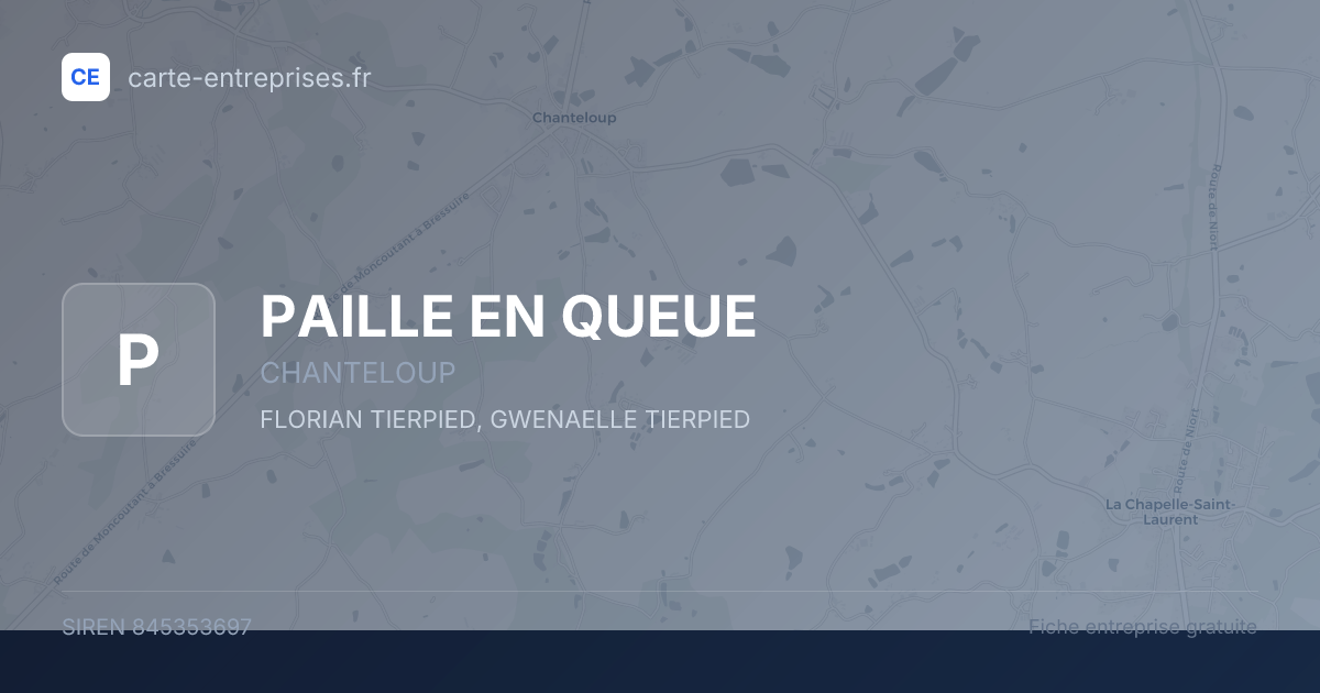 PAILLE EN QUEUE — 845353697 — fiche entreprise