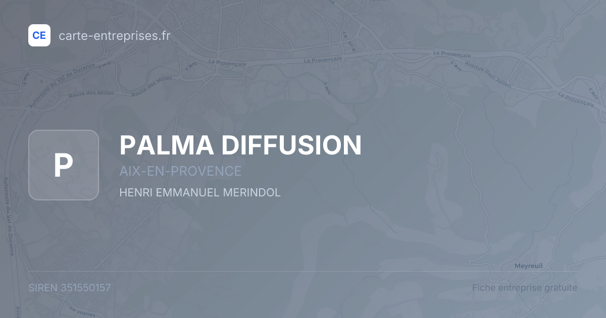 PALMA DIFFUSION — 351550157 — fiche entreprise