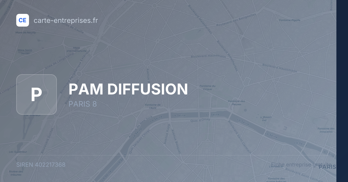 PAM DIFFUSION — 402217368 — fiche entreprise