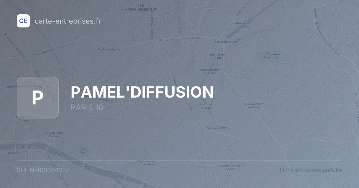 PAMEL'DIFFUSION — 400034237 — fiche entreprise