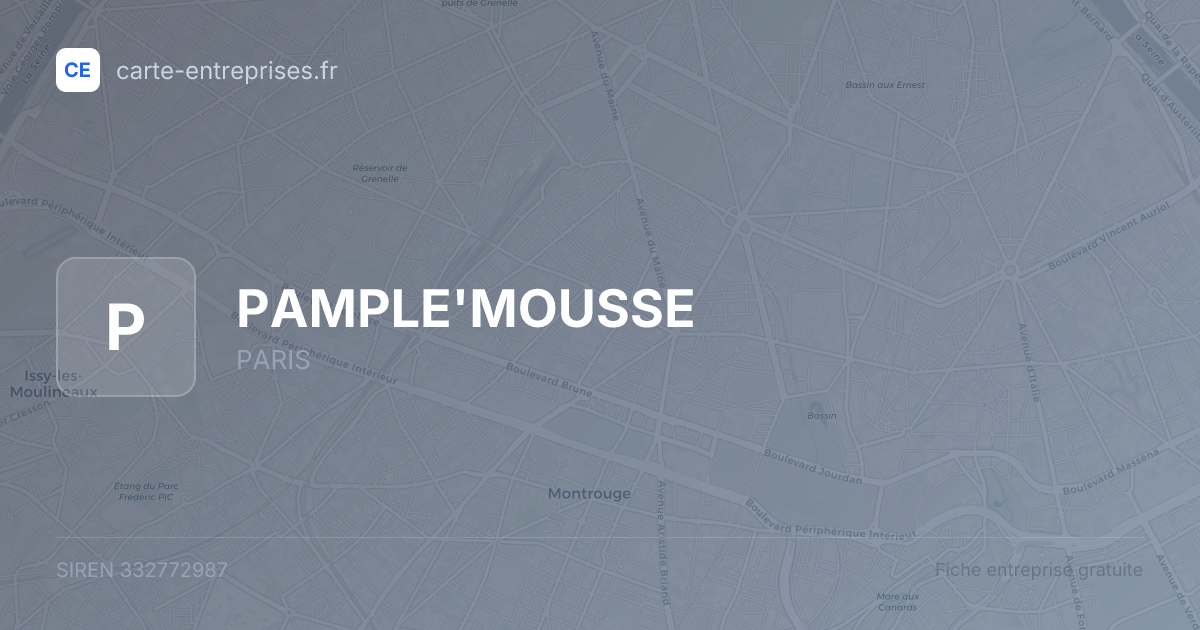 PAMPLE'MOUSSE — 332772987 — fiche entreprise