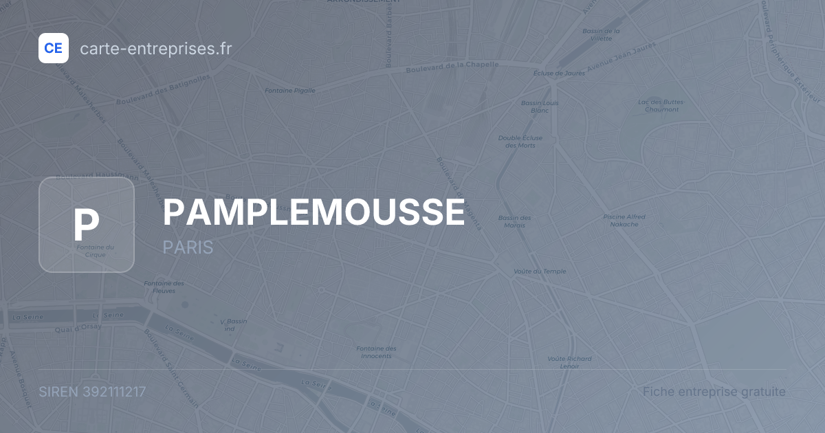 PAMPLEMOUSSE — 392111217 — fiche entreprise