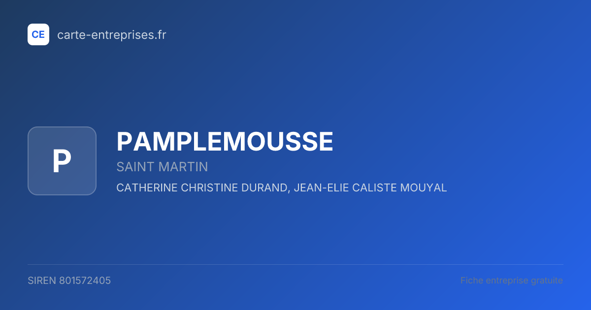 PAMPLEMOUSSE — 801572405 — fiche entreprise