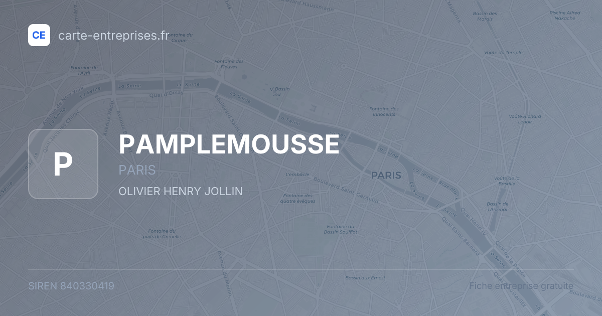 PAMPLEMOUSSE — 840330419 — fiche entreprise