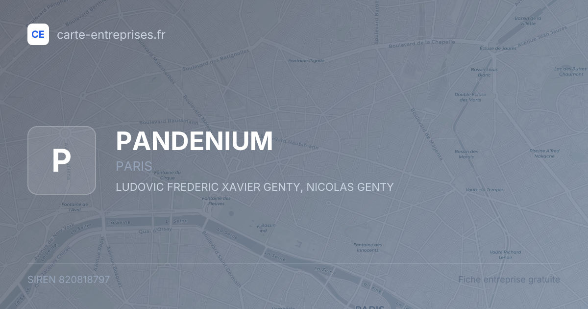 PANDENIUM — 820818797 — fiche entreprise