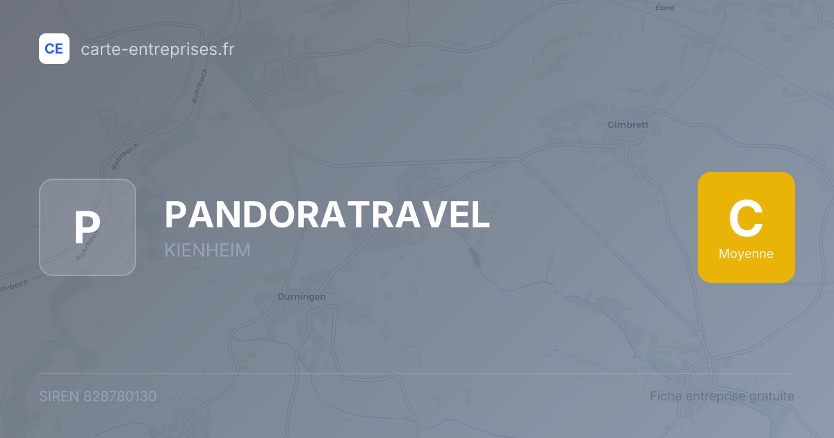 PANDORATRAVEL — 828780130 — fiche entreprise