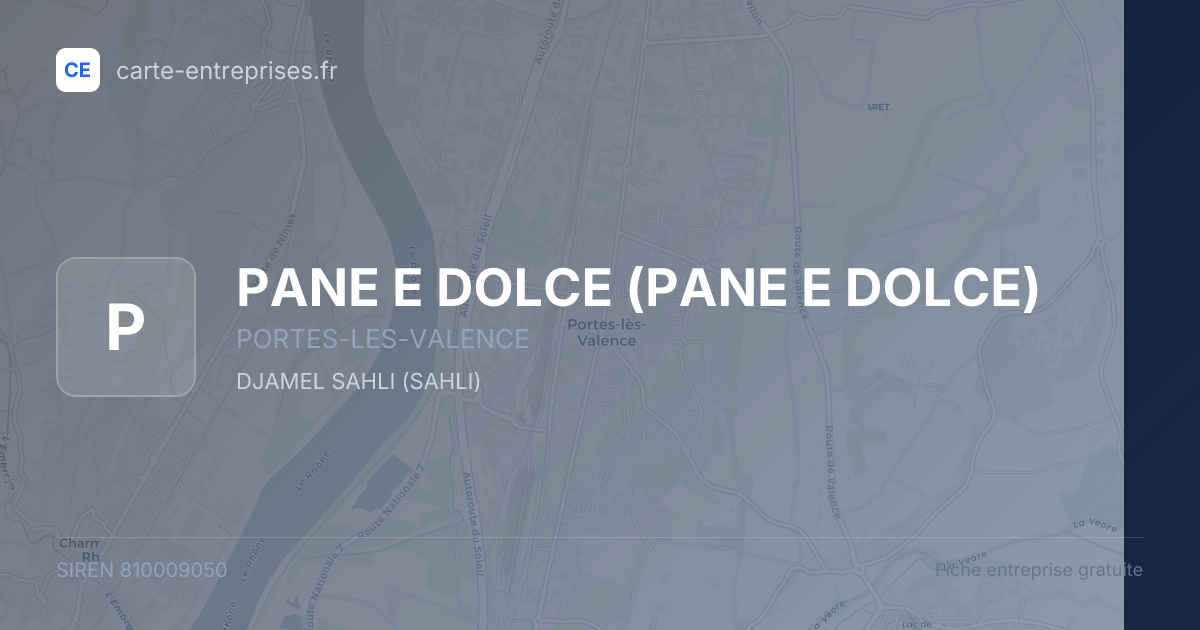 PANE E DOLCE — 810009050 — fiche entreprise