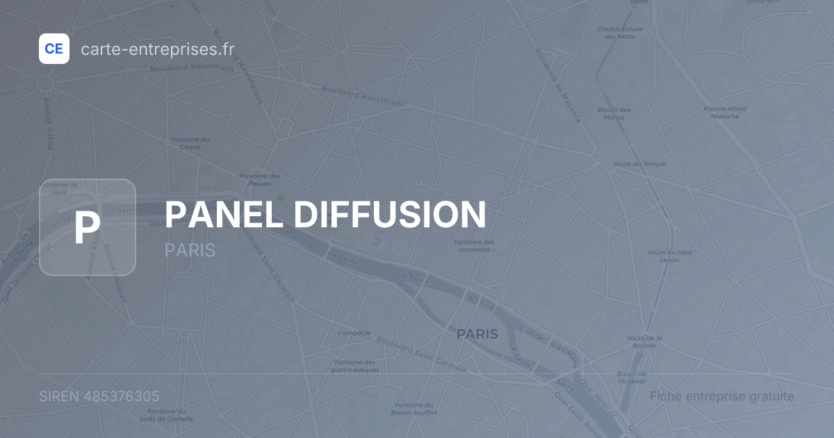 PANEL DIFFUSION — 485376305 — fiche entreprise
