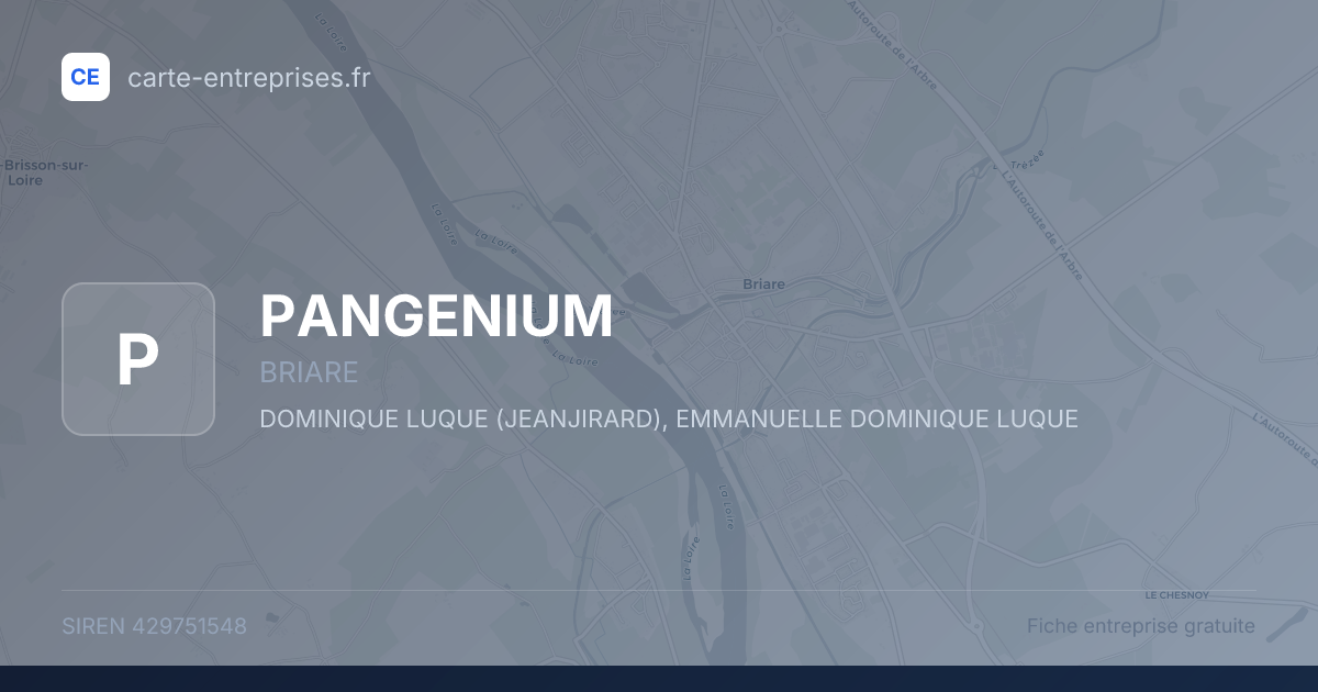 PANGENIUM — 429751548 — fiche entreprise