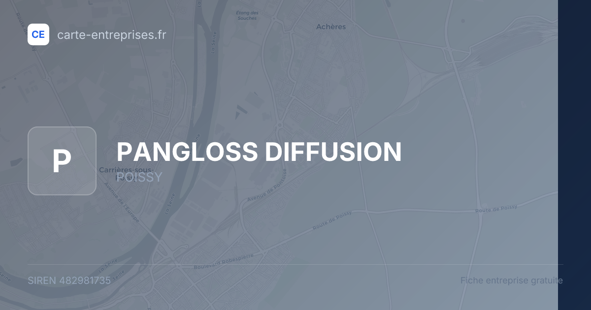 PANGLOSS DIFFUSION — 482981735 — fiche entreprise