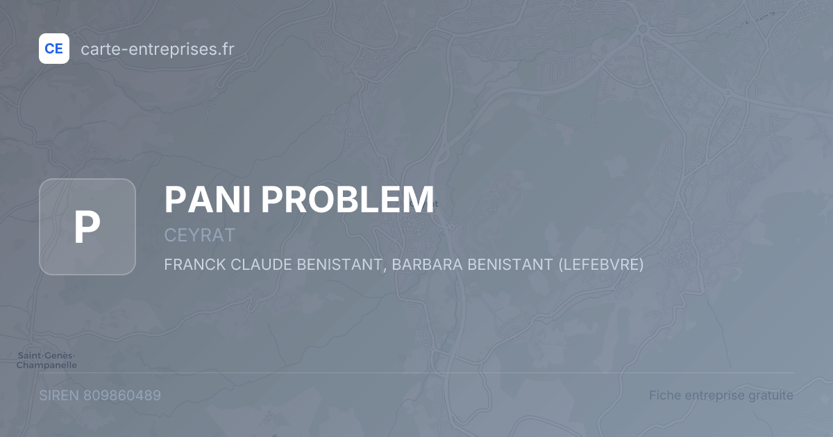PANI PROBLEM — 809860489 — fiche entreprise